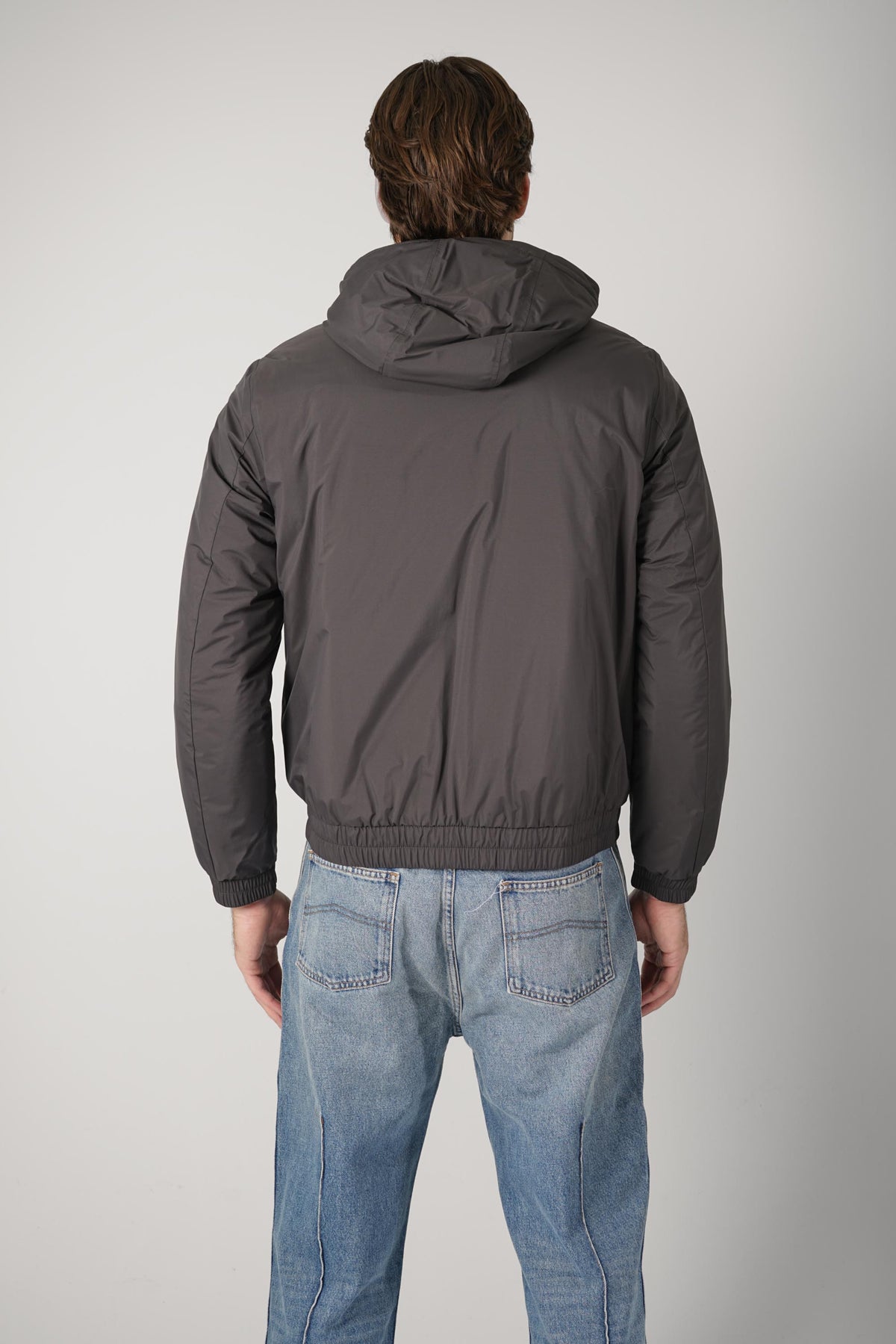 Woolrich Micro Ripstop Hooded Jacket – Charcoal Grey