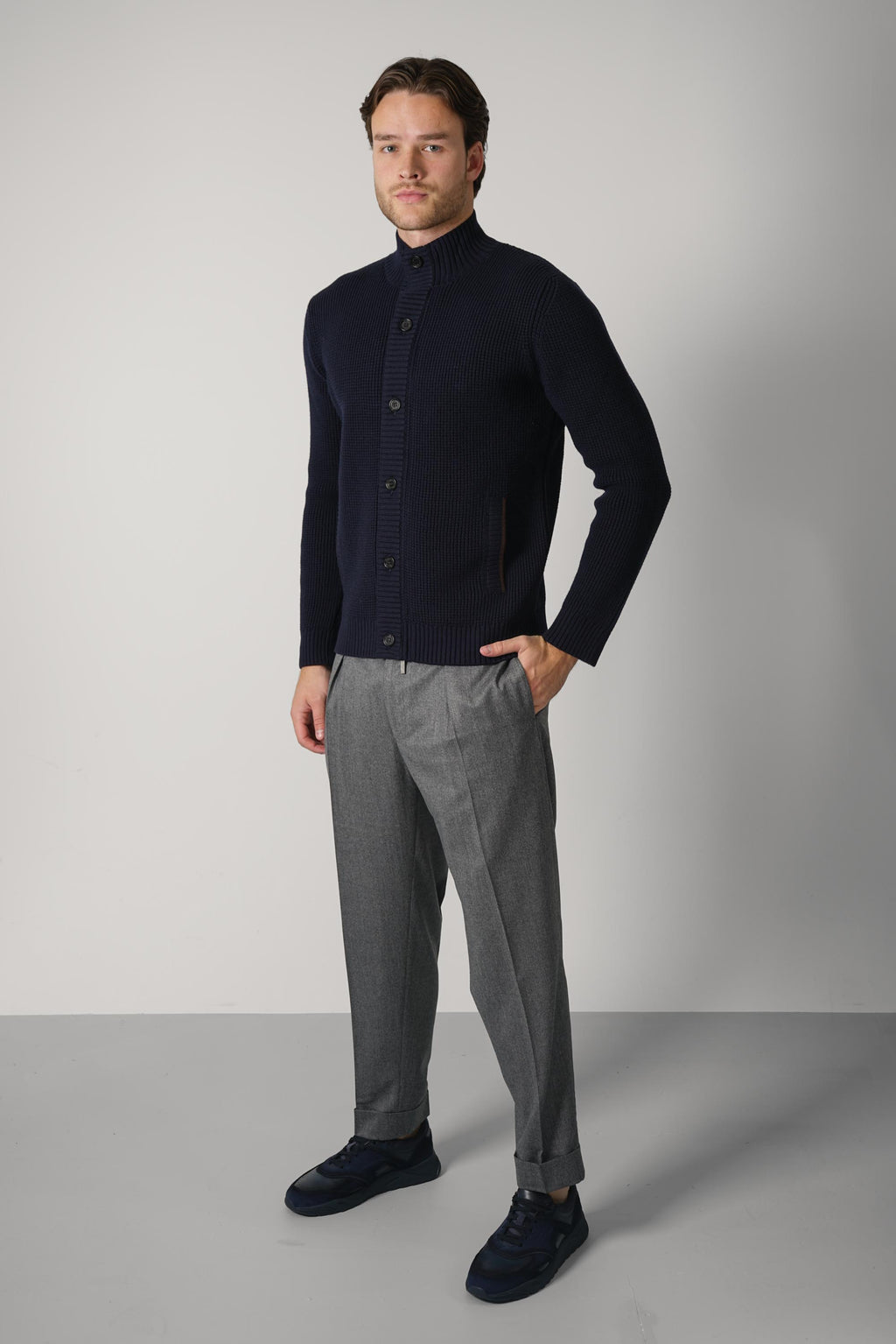 Maurizio Baldassari Light Brenta Blouson with Alcantara – Full Dark Blue