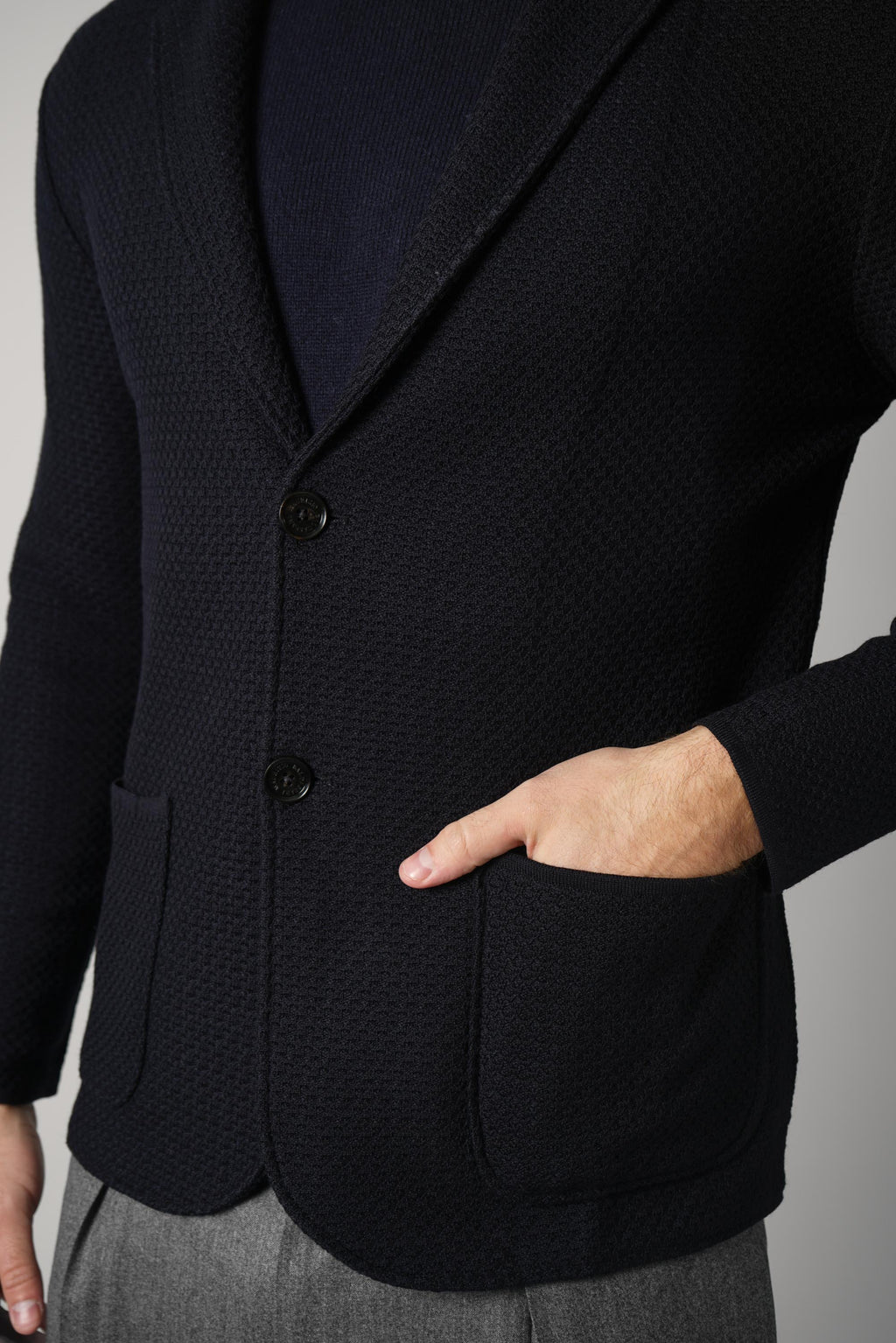 Maurizio Baldassari Stendhal Standcollar 4-Button Jacket – Dark Navy