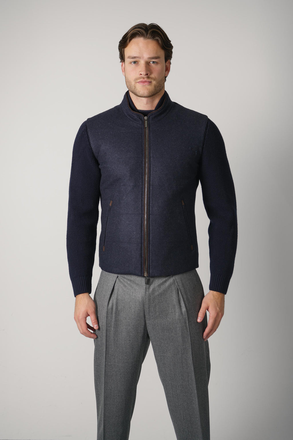 Maurizio Baldassari Brenta Sleeves Blouson – Blue Navy