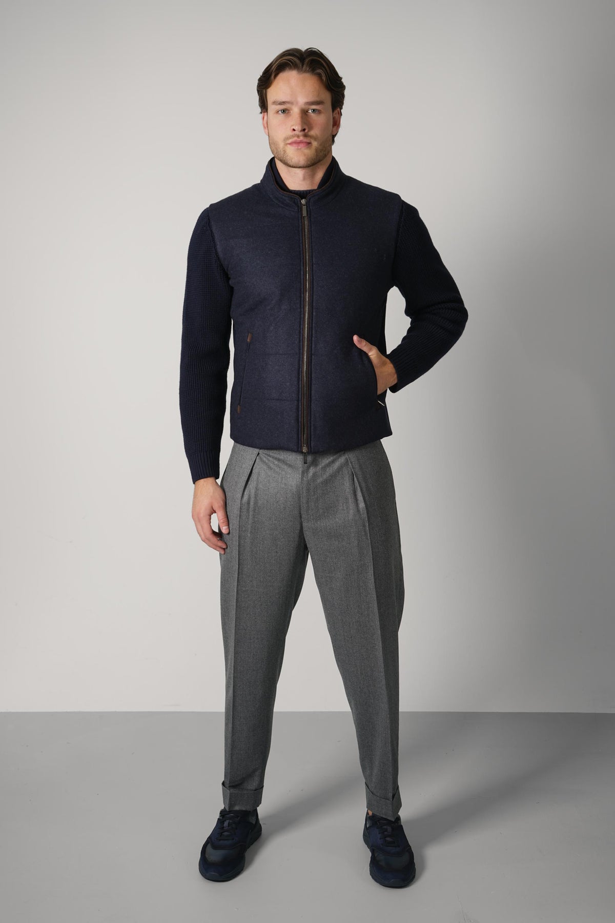 Maurizio Baldassari Brenta Sleeves Blouson – Blue Navy