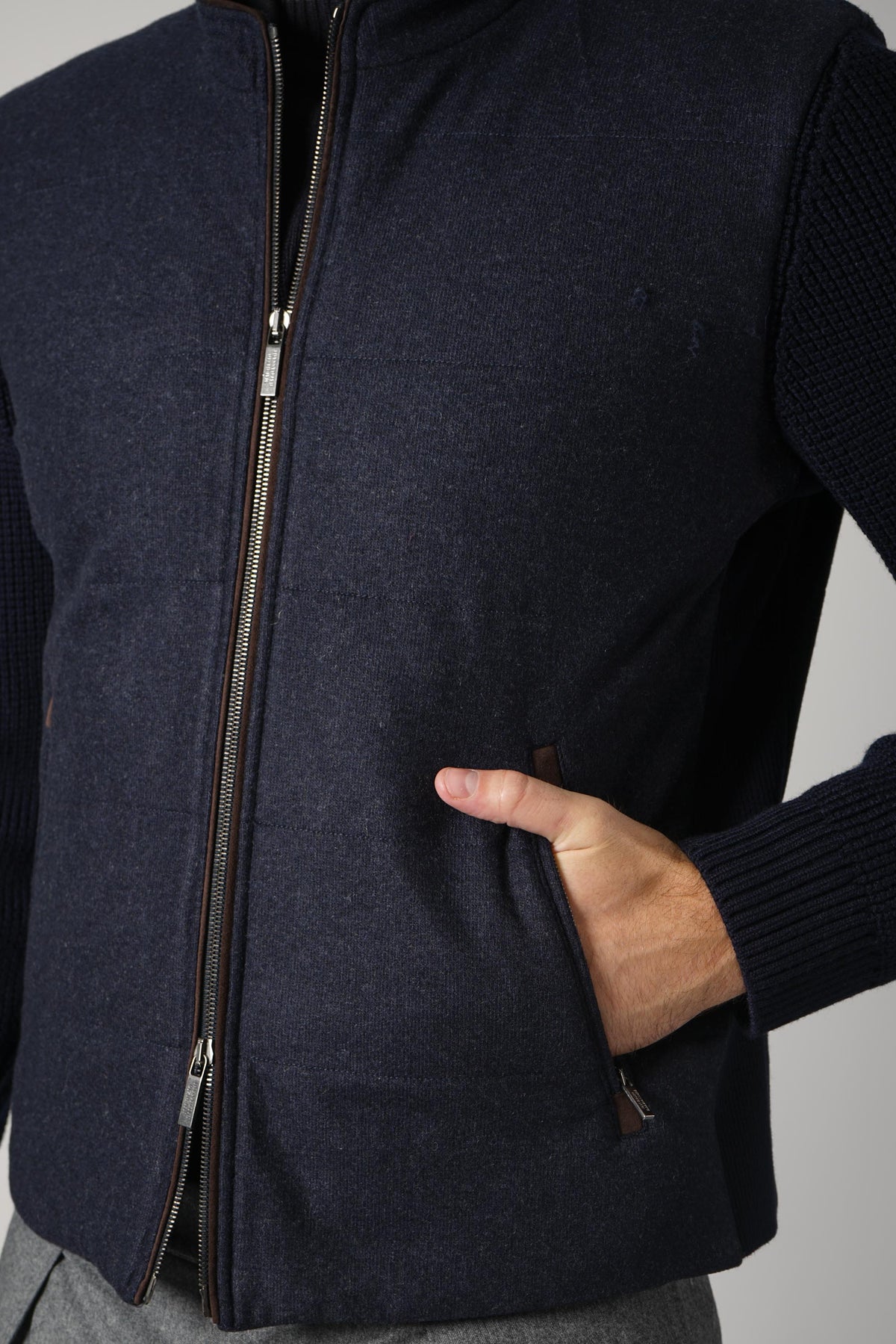 Maurizio Baldassari Brenta Sleeves Blouson – Blue Navy