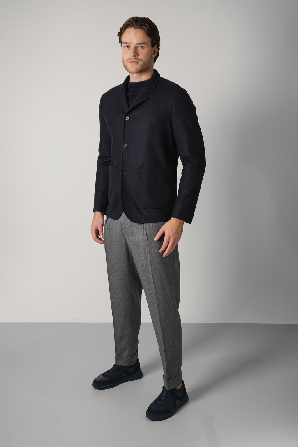 Maurizio Baldassari Stendhal Standcollar 4-Button Jacket – Dark Navy