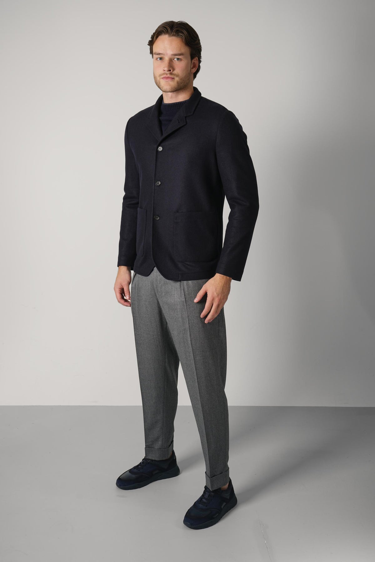 Maurizio Baldassari Stendhal Standcollar 4-Button Jacket – Dark Navy
