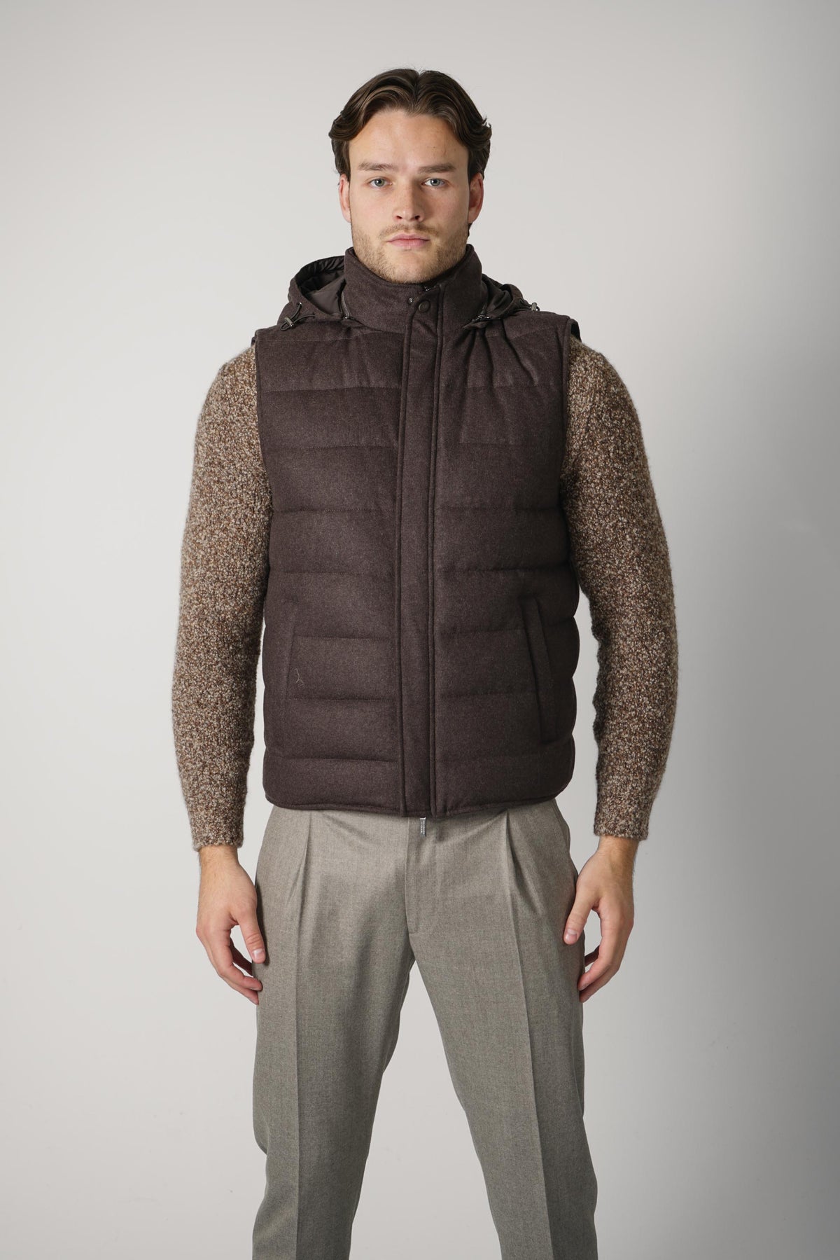 Maurizio Baldasarri San Siro Real Goose Down Vest – Turkish Coffee