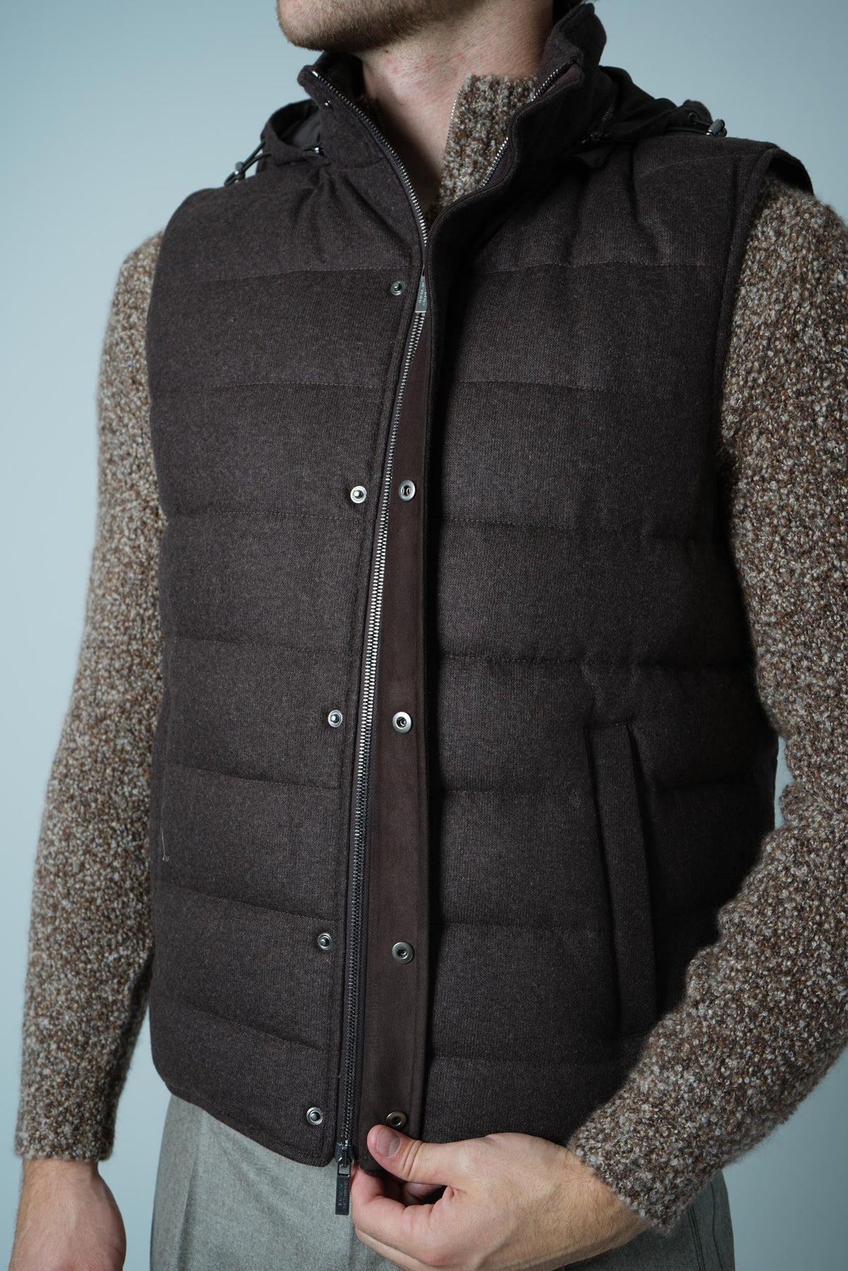 Maurizio Baldasarri San Siro Real Goose Down Vest – Turkish Coffee