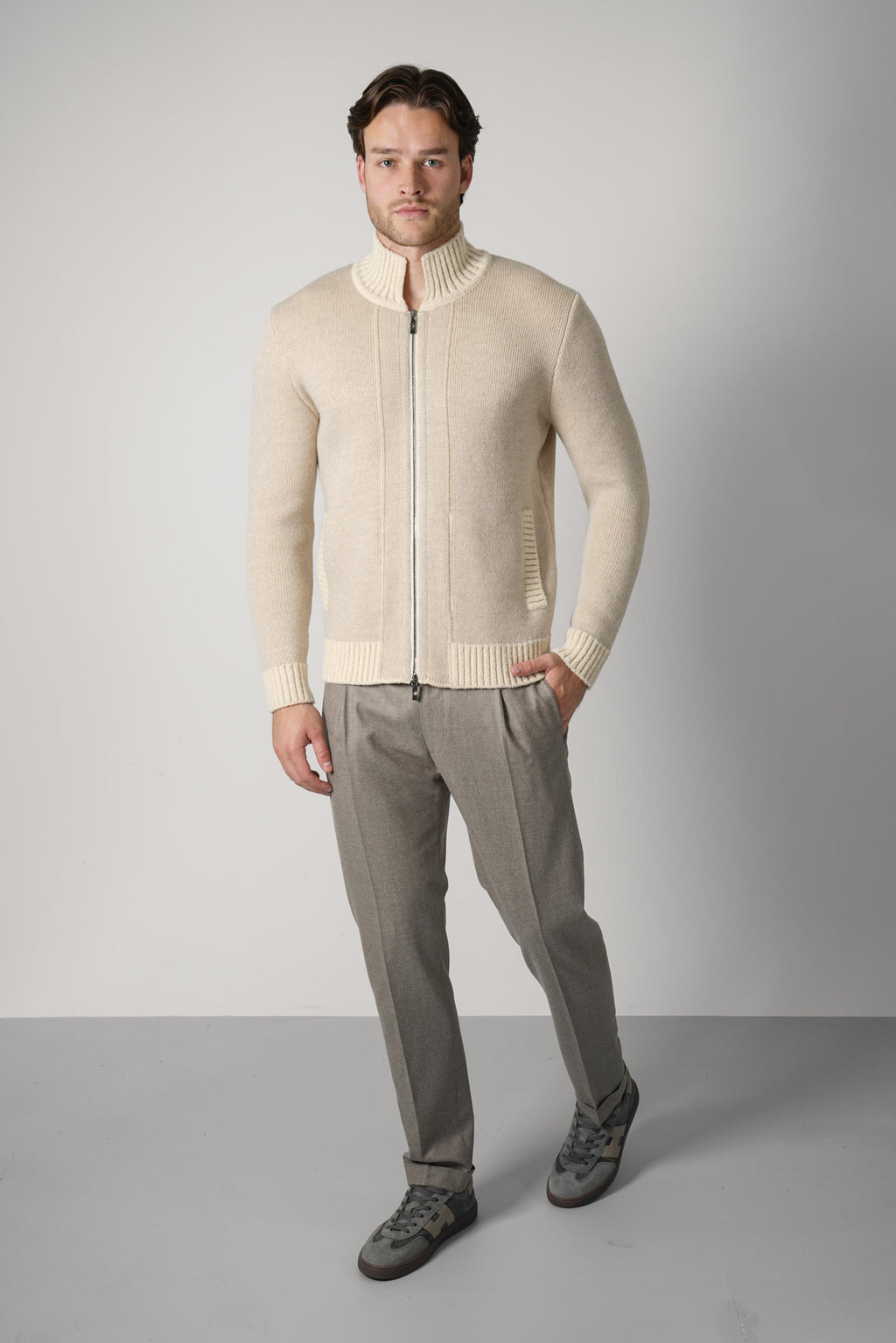 Maurizio Baldassari Little Bear Zipped Overshirt – Angora
