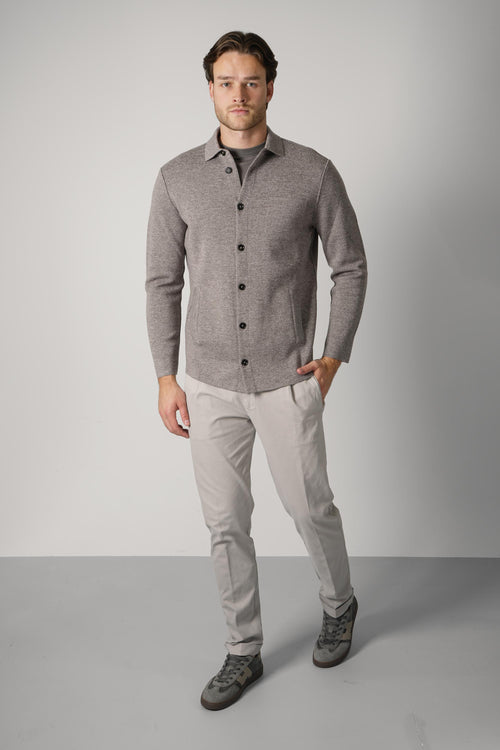 Maurizio Baldassarri Milano Stitch Overshirt – Beige Light Grey