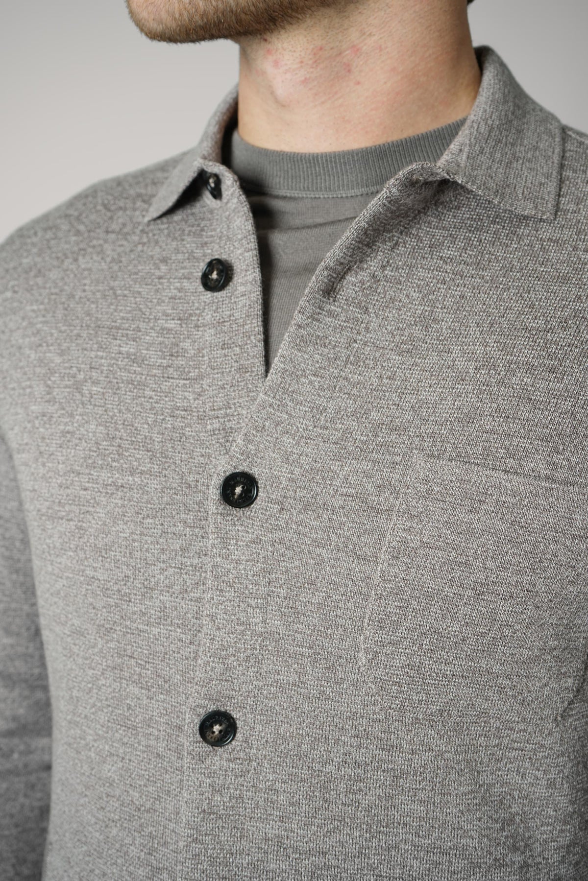 Maurizio Baldassarri Milano Stitch Overshirt – Beige Light Grey