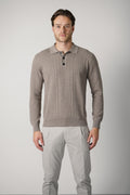 Maurizio Baldassari Mixed Stitch Polo  – Light Taupe