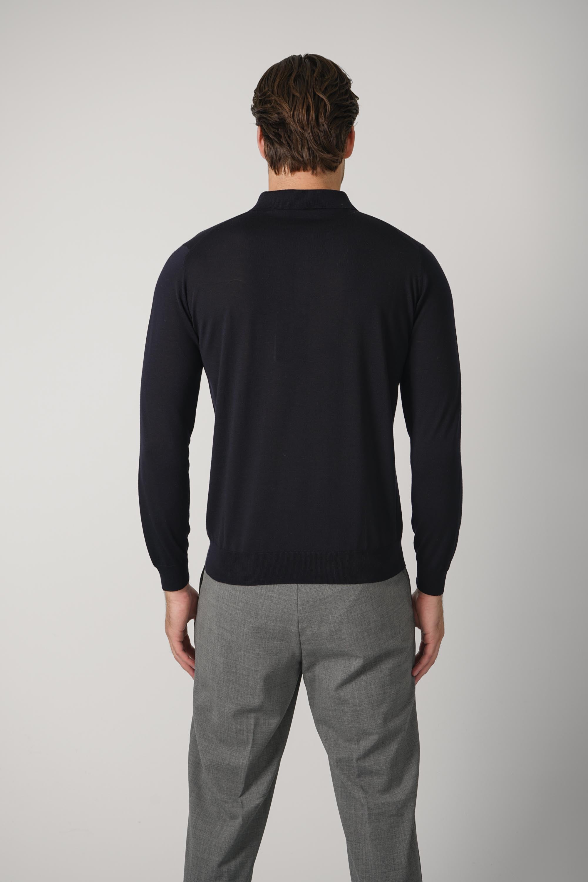 Filippo De Laurentiis Polo Zip ML RM16R – Navy