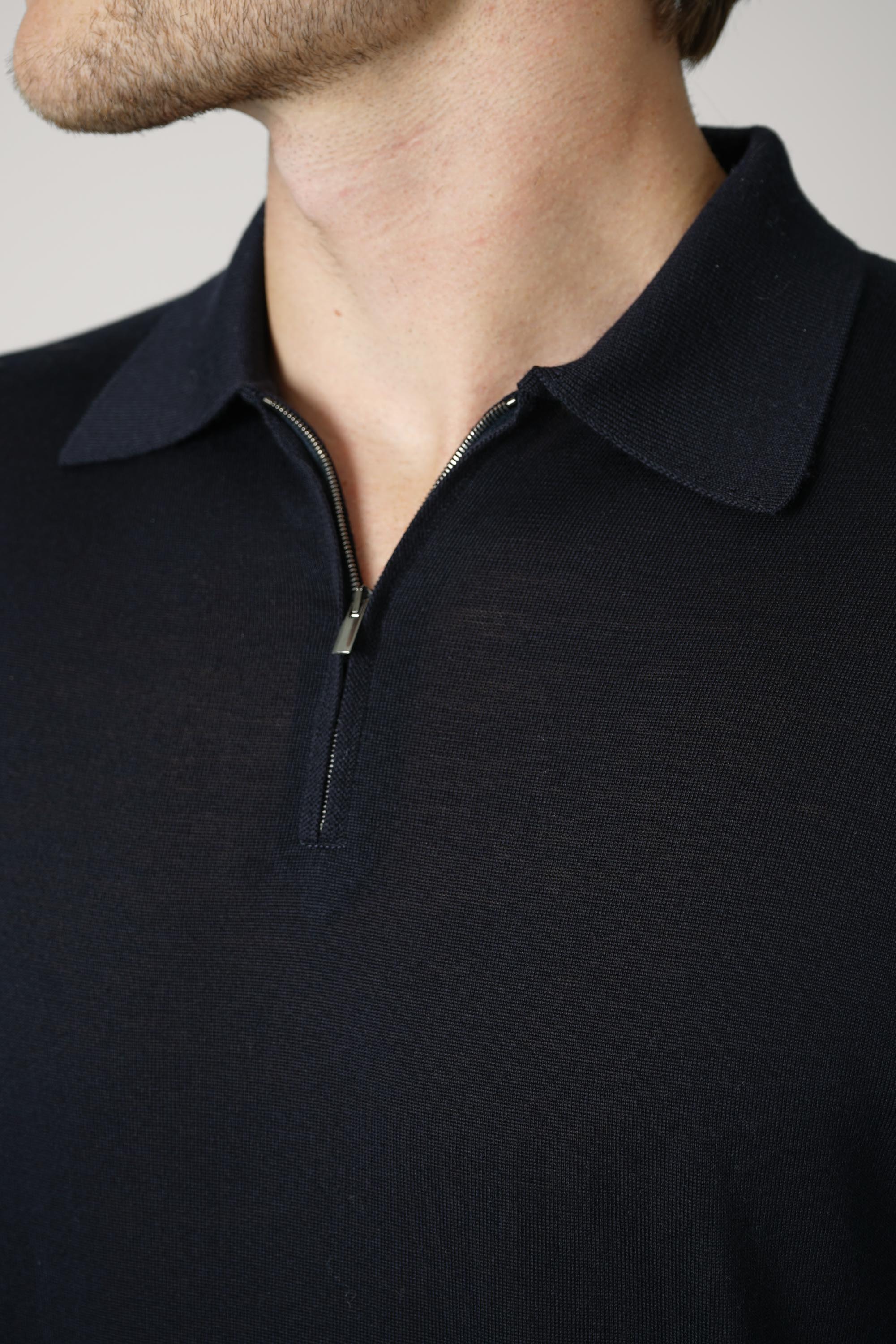 Filippo De Laurentiis Polo Zip ML RM16R – Navy