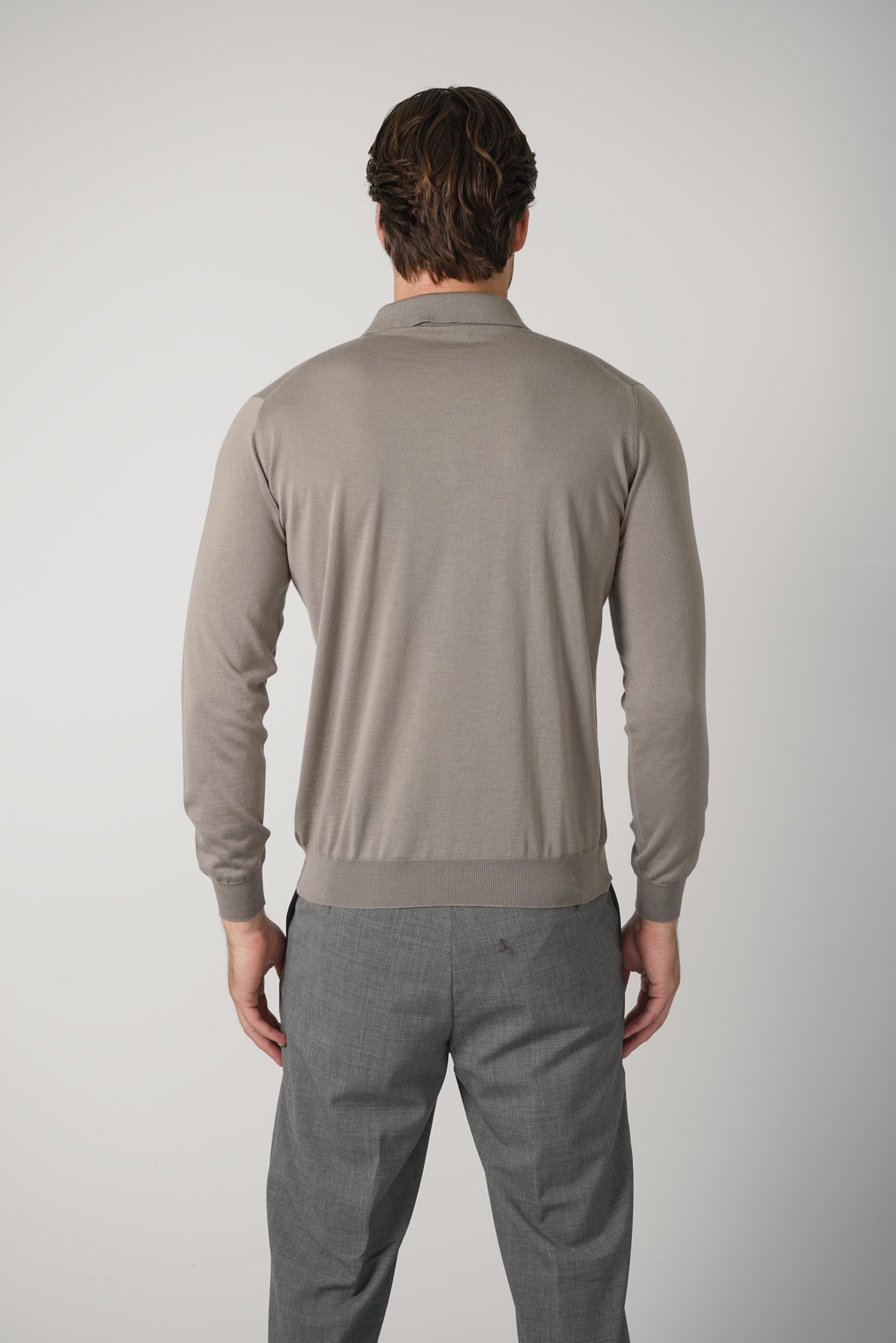 Filippo De Laurentiis Polo Zip ML RM16R – Fango