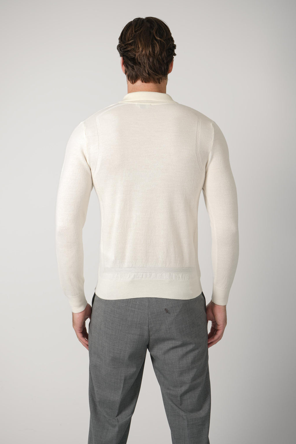 Jacob Cohën Long Sleeve Wool Piqué Polo – A02