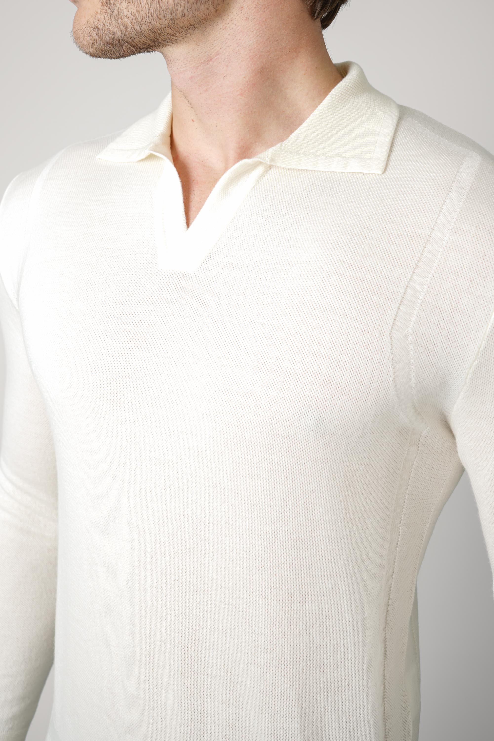 Jacob Cohën Long Sleeve Wool Piqué Polo – A02