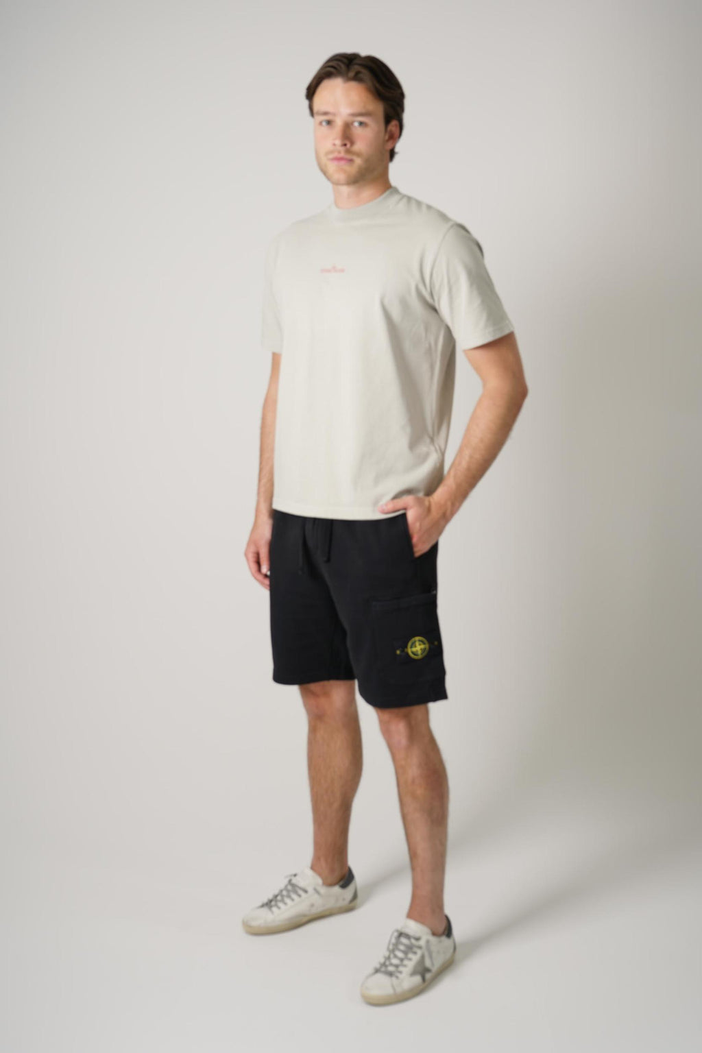 2100001 Stone Island Oversized Front/Back Logo T-Shirt Grey