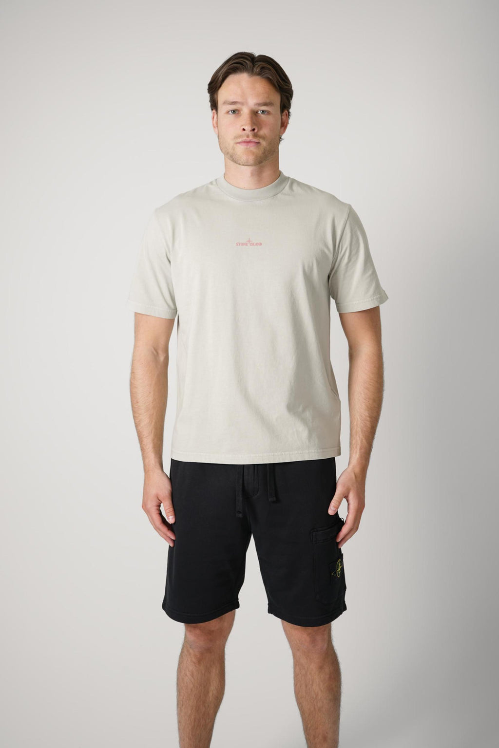 2100001 Stone Island Oversized Front/Back Logo T-Shirt Grey
