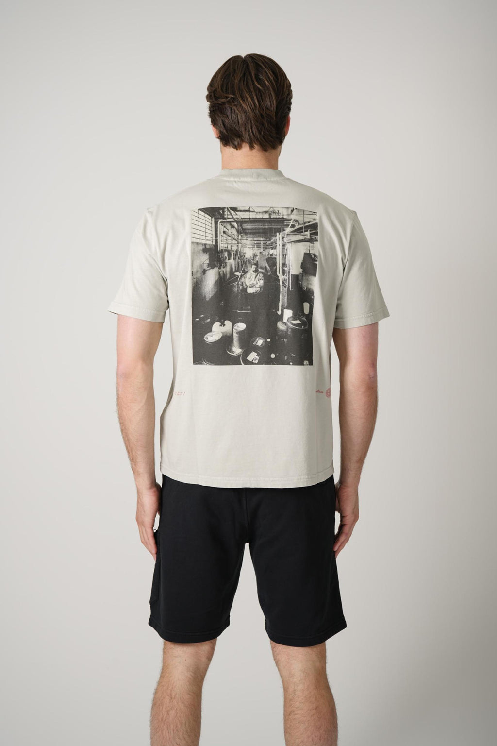 2100001 Stone Island Oversized Front/Back Logo T-Shirt Grey