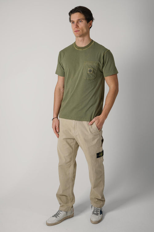 2100004 Stone Island Combed Cotton Tee Green