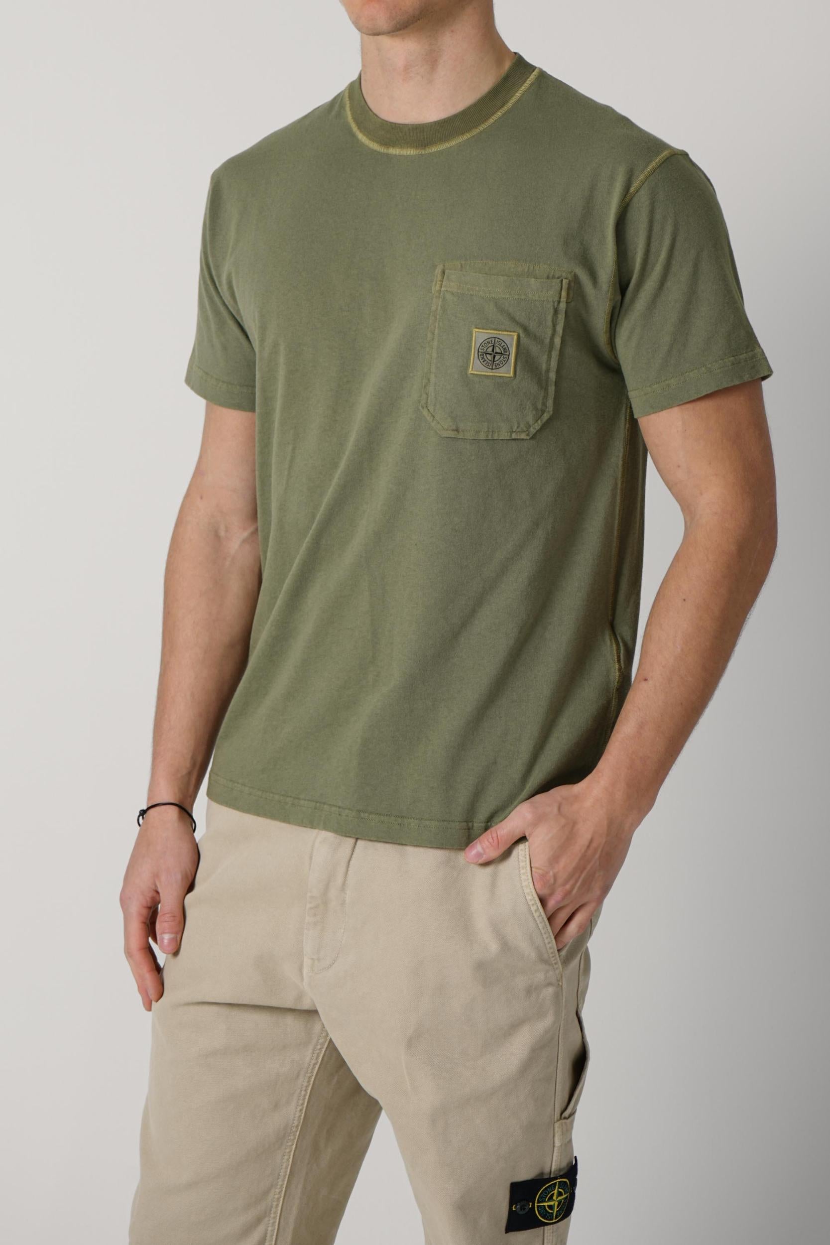 2100004 Stone Island Combed Cotton Tee Green