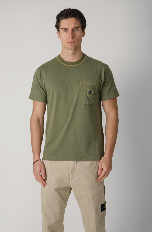 2100004 Stone Island Combed Cotton Tee Green