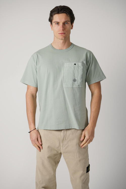 2100004 Stone Island Combed Cotton Tee Sage Green