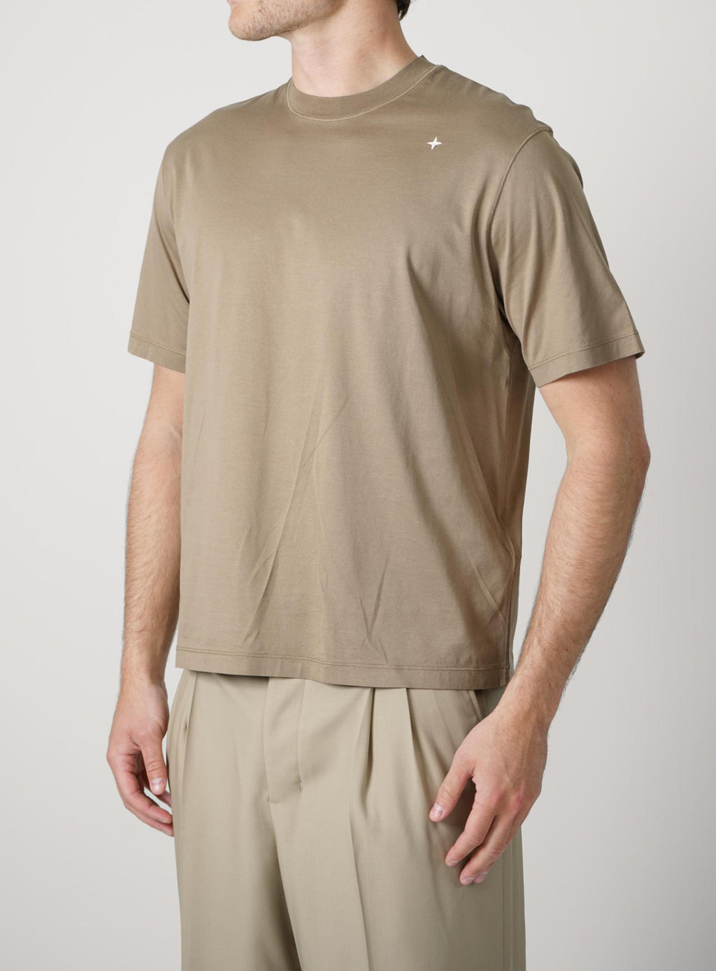 2100010 Stone Island Stellina Front Star Logo T-Shirt Beige/Taupe