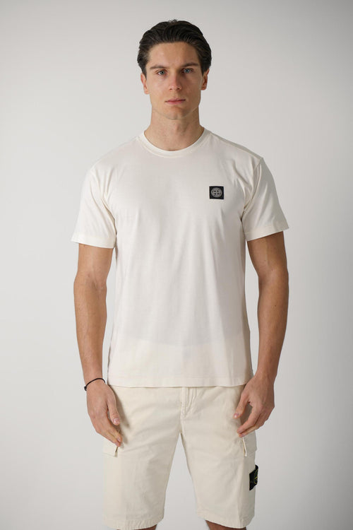 2100027 Stone Island Basic Logo Tee Creme