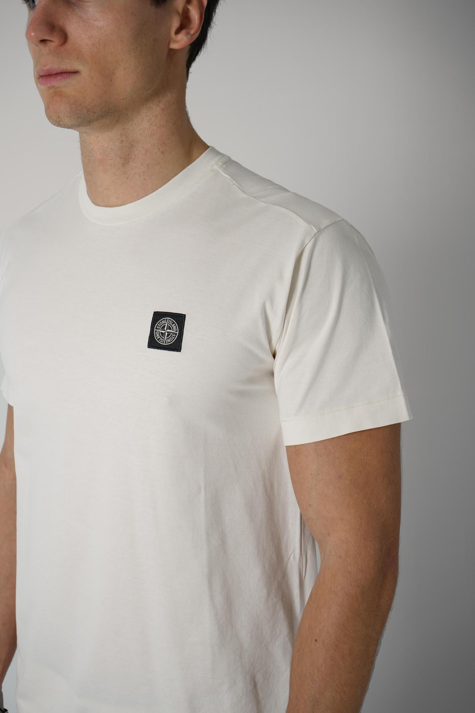 2100027 Stone Island Basic Logo Tee Creme