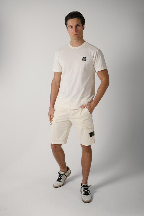 2100027 Stone Island Basic Logo Tee Creme