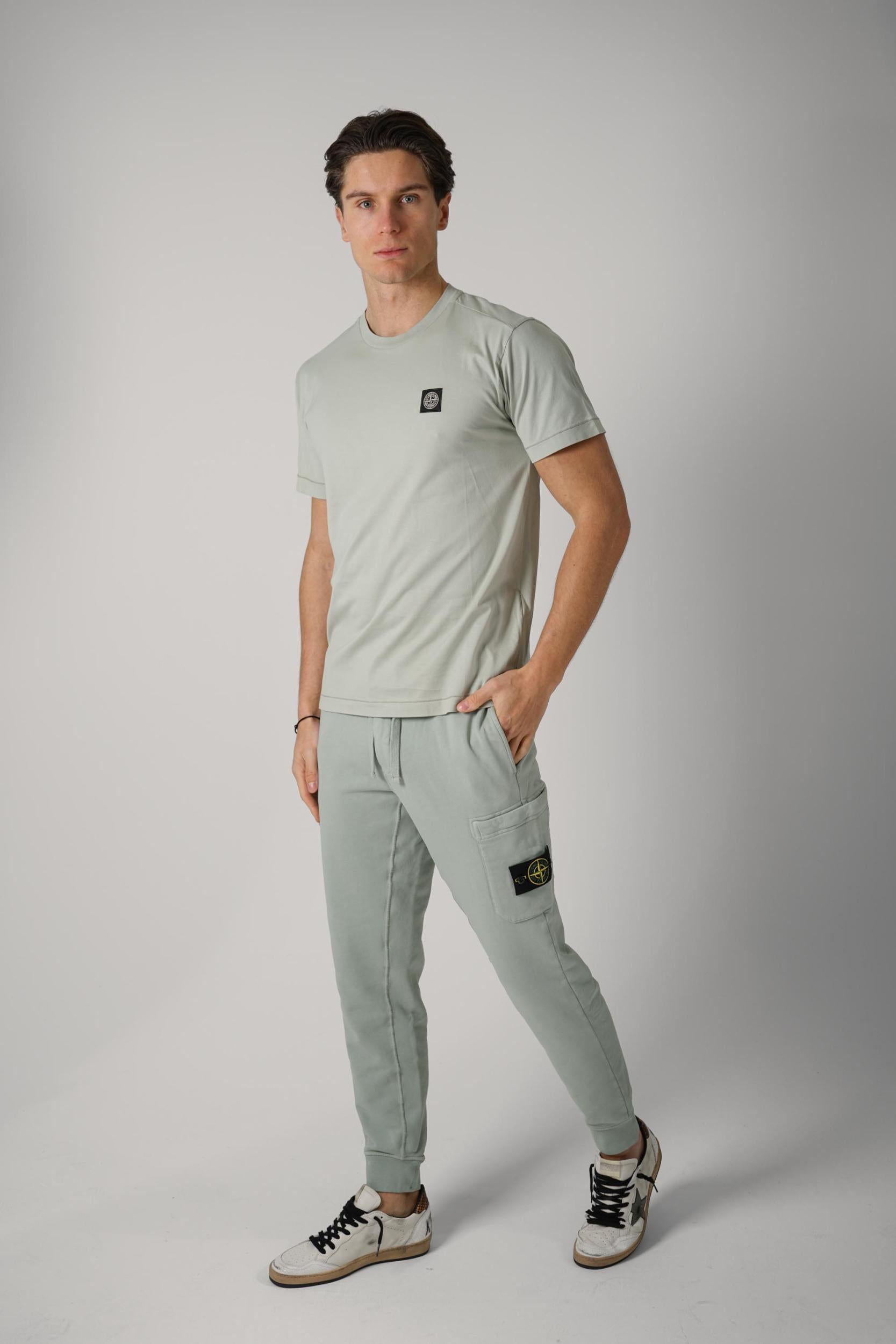 2100027 Stone Island Basic Logo Tee Sage Green