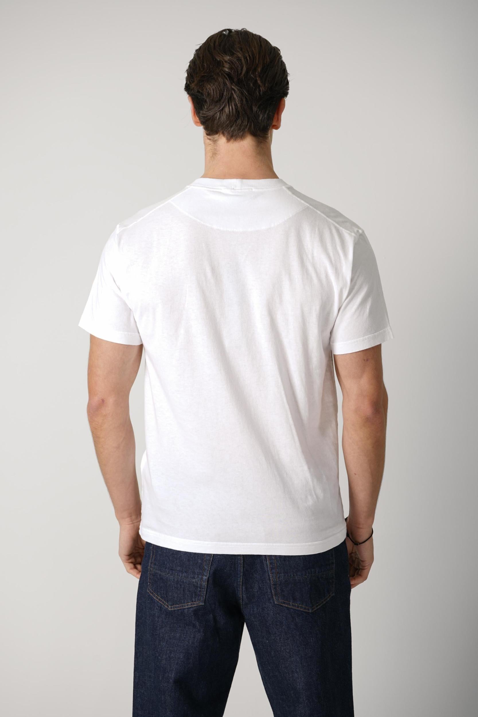 2100032 Stone Island 'Fissato' Effect Tee White