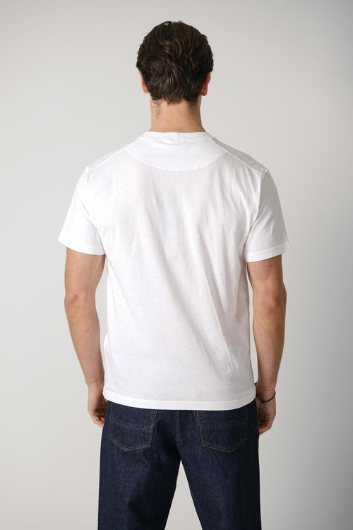 2100032 Stone Island 'Fissato' Effect Tee White