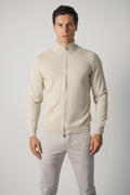 Fedeli Favonio Open Slim Cashmere Cardigan – Platino