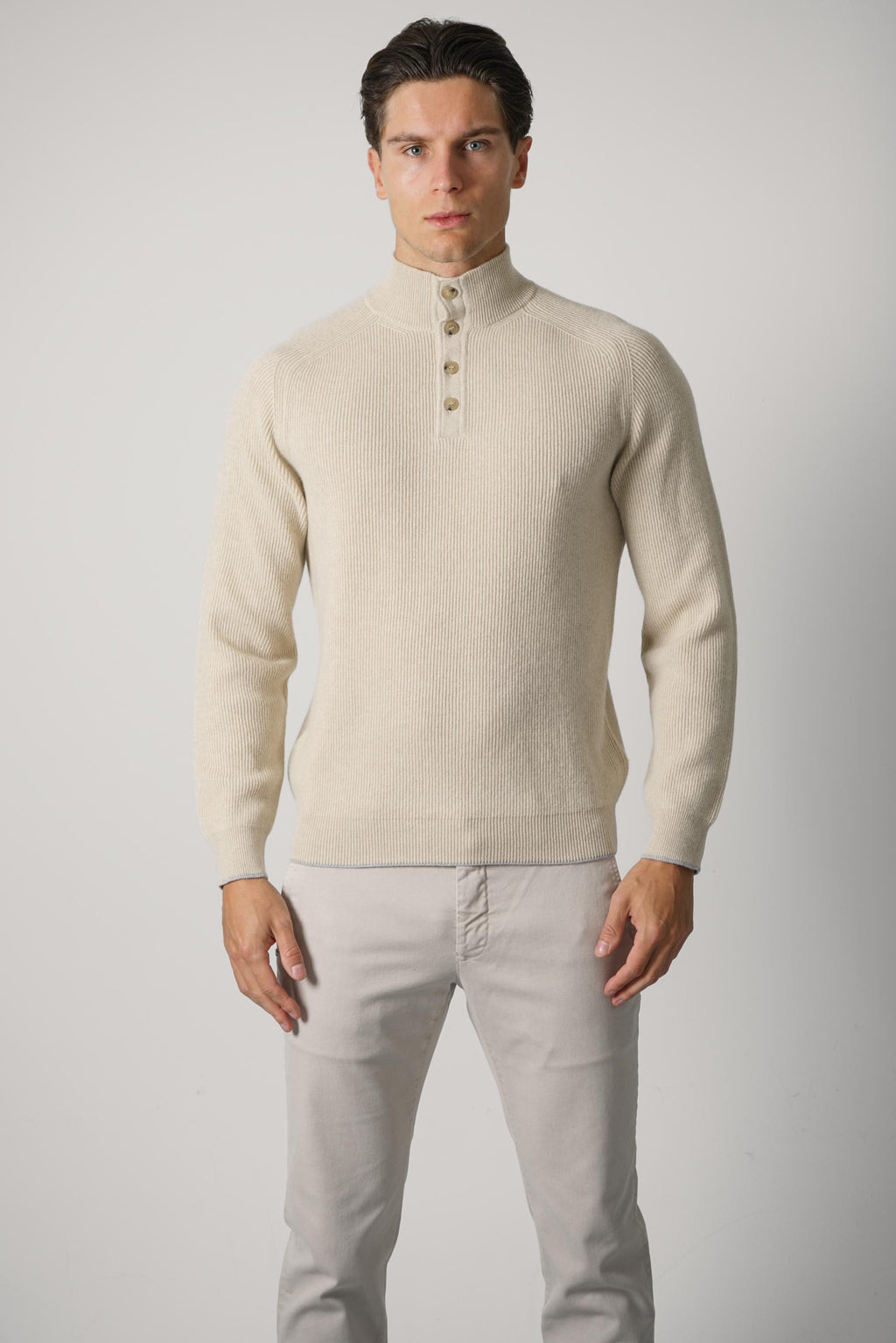 Fedeli Kyoto Cashmere Polo – Platino/Grigio