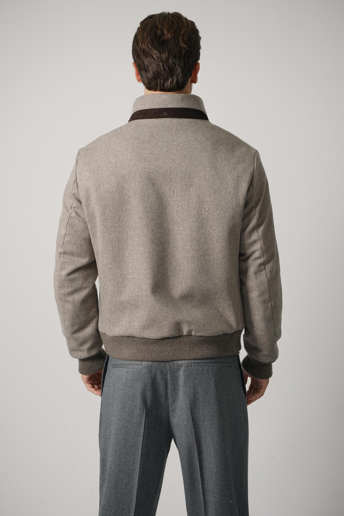 Paul & Shark Blouson in Loro Piana Green Storm System Cashmere with Fur – 090
