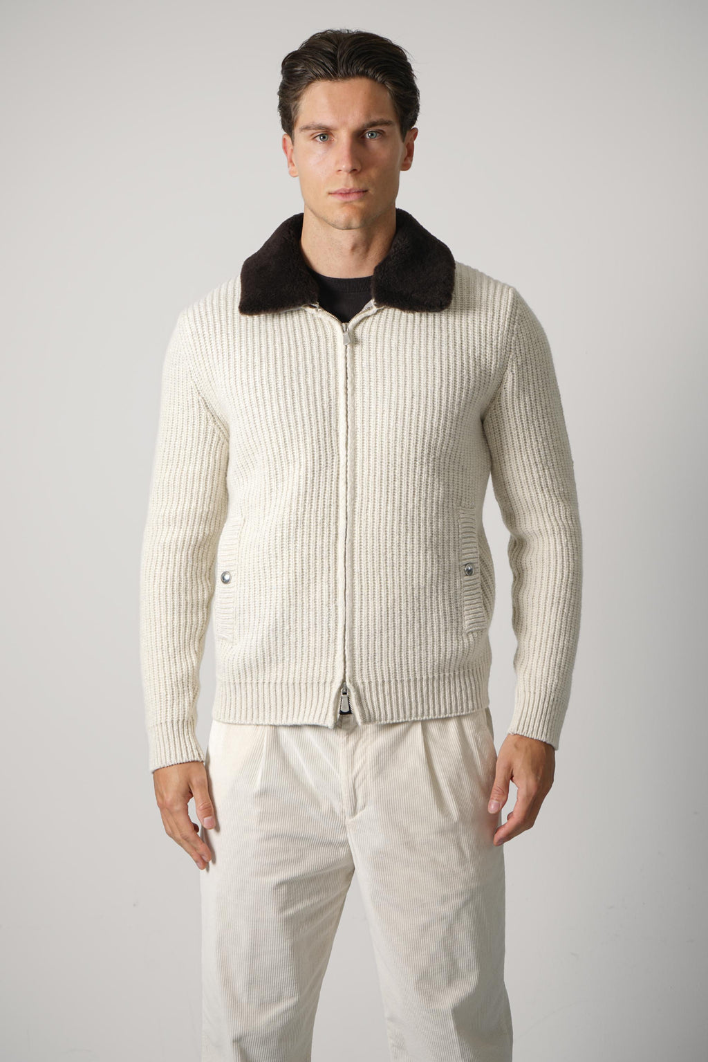 Eleventy Sweater Jacket MAG0H001 – Bianco