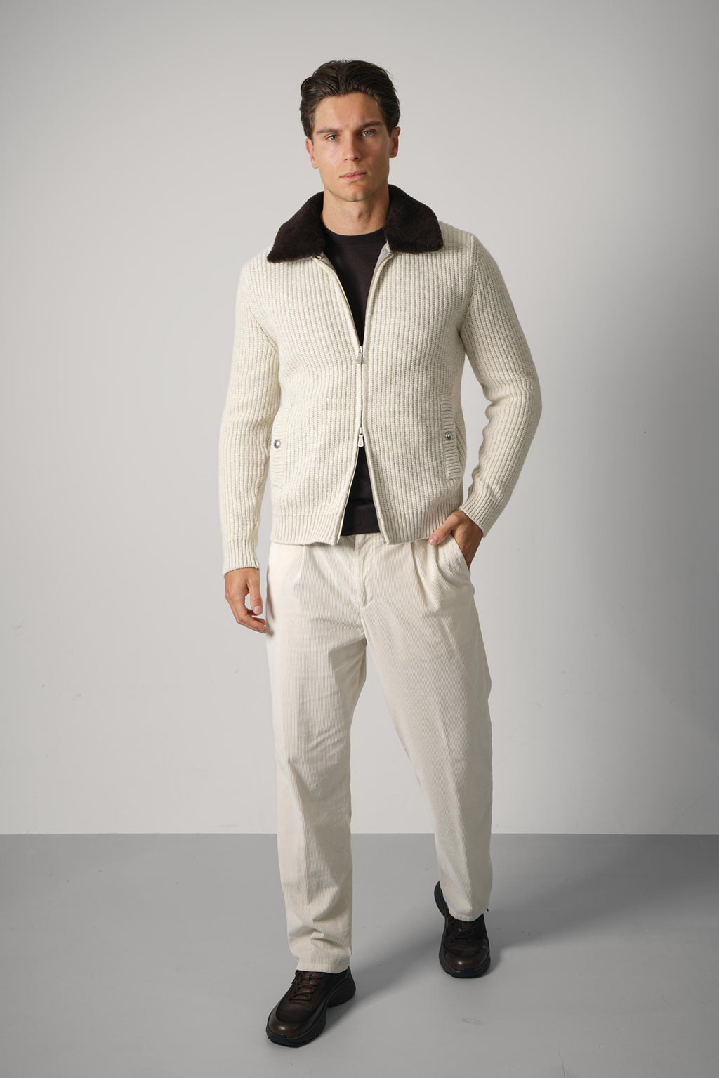 Eleventy Sweater Jacket MAG0H001 – Bianco