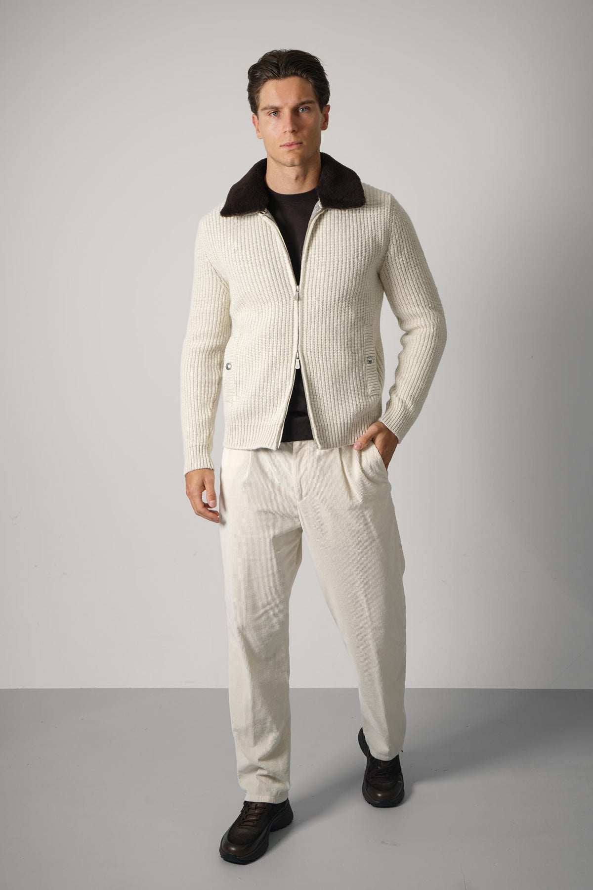 Eleventy Sweater Jacket MAG0H001 – Bianco