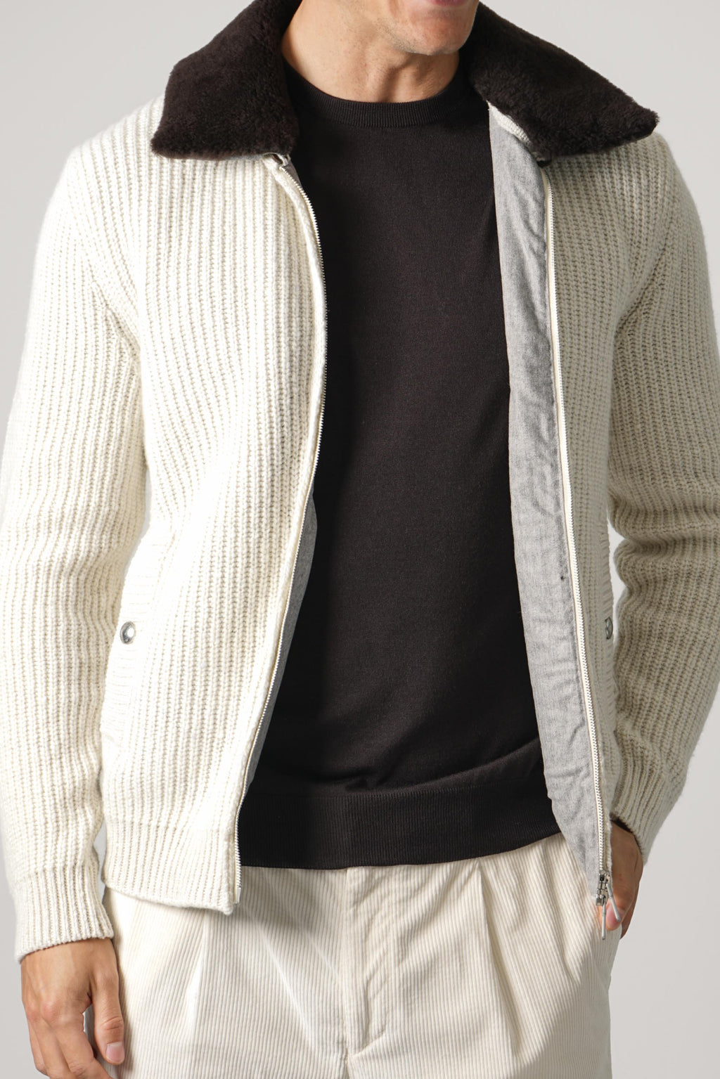 Eleventy Sweater Jacket MAG0H001 – Bianco