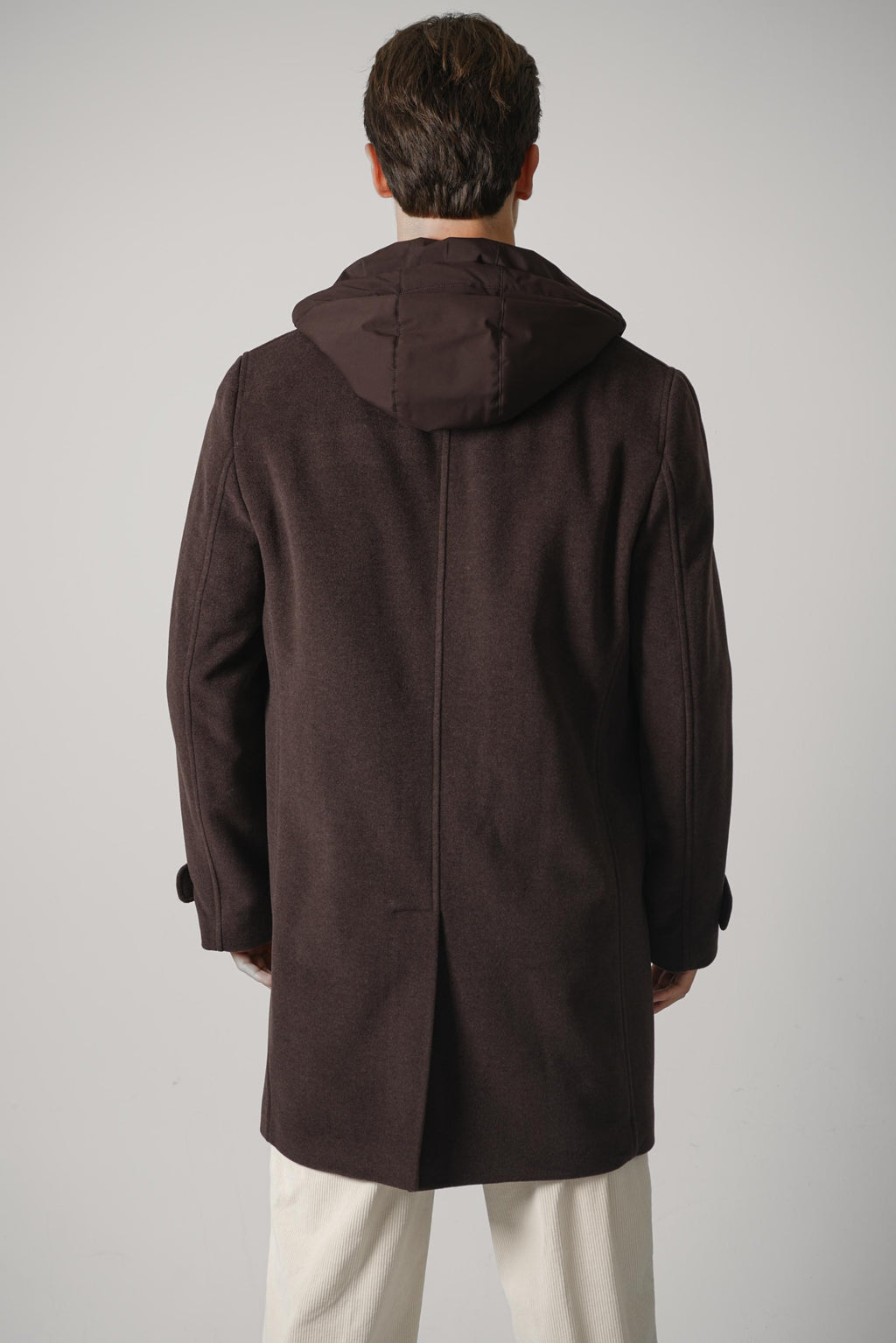Paul & Shark 150's Wool Coat with Suede Inserts – 306 Brown