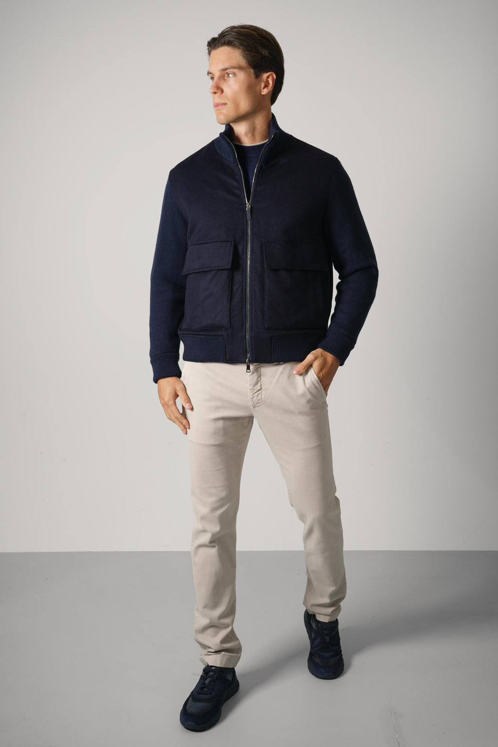 Paul & Shark Hybrid Aliseo in Loro Piana Rain System Cashmere – 050 Navy