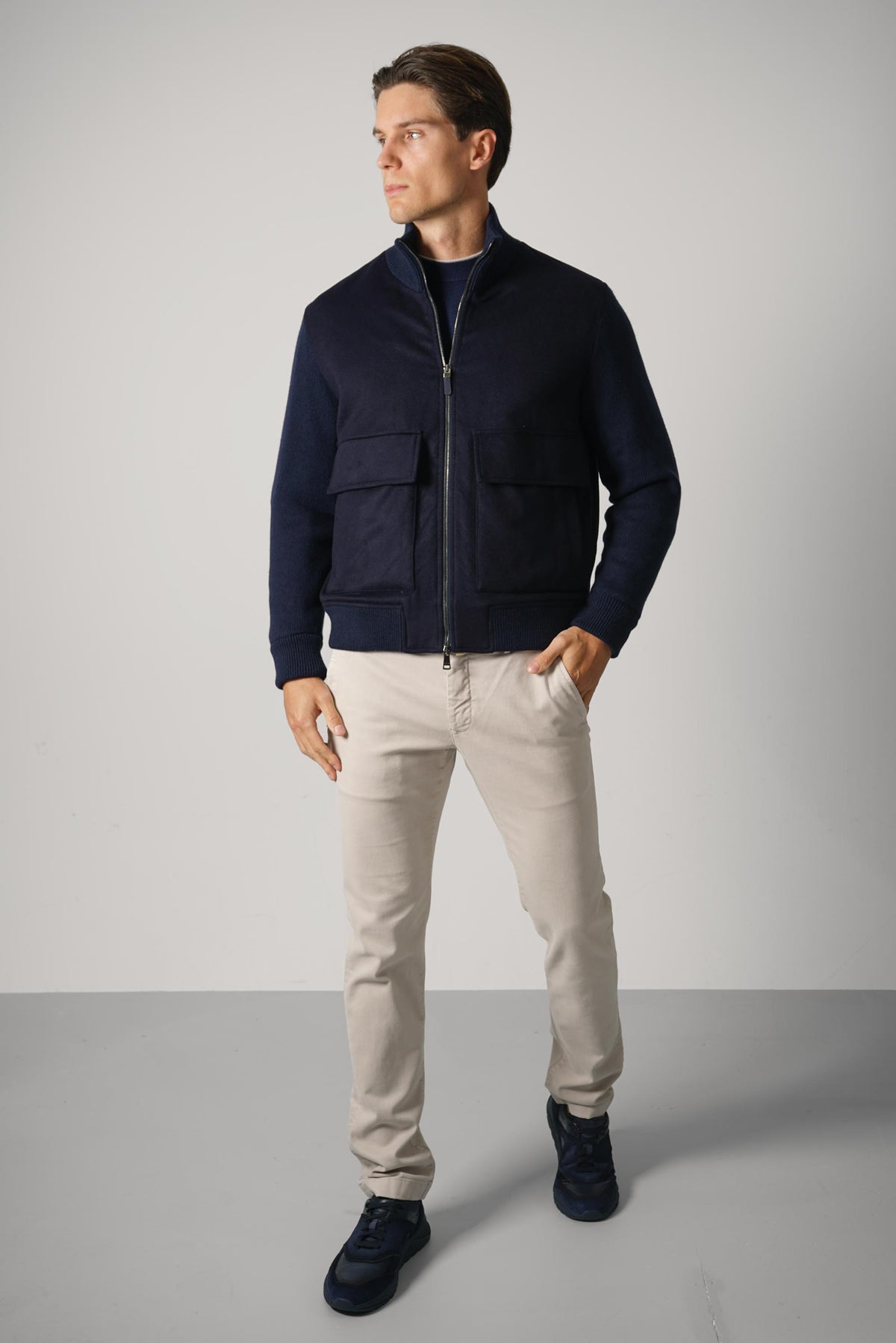 Paul & Shark Hybrid Aliseo in Loro Piana Rain System Cashmere – 050 Navy