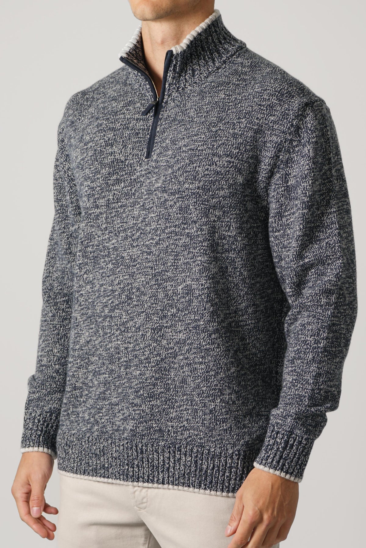 Paul & Shark Cashmere Wool Blend Half Zip Sweater – Navy