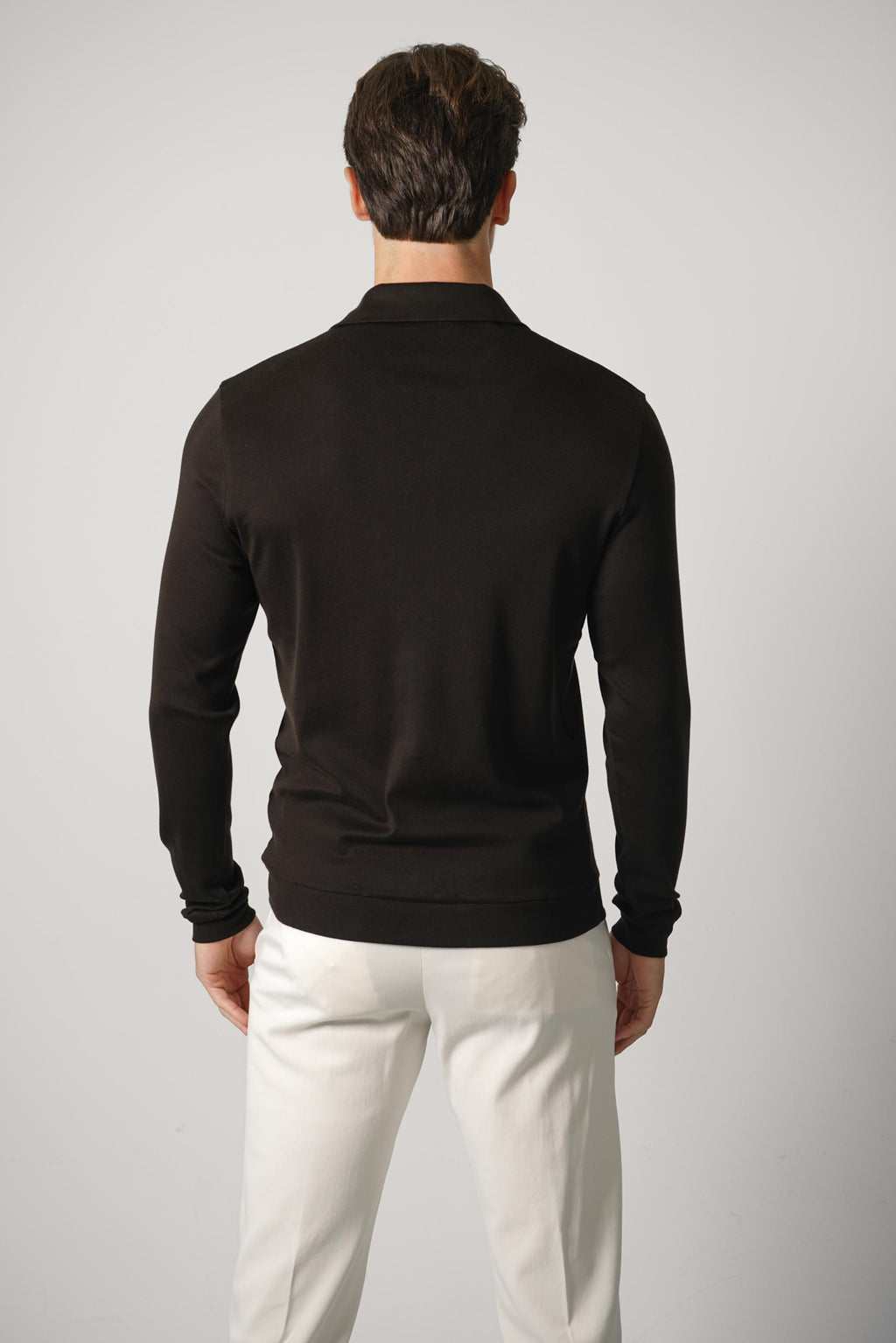 Stefan Brandt Lim 3B Longsleeve Polo – Chocolate