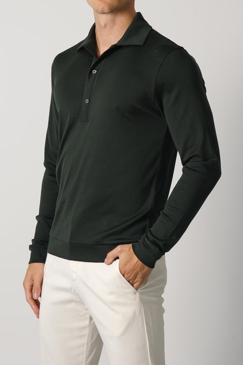 Stefan Brandt Lim 3B Longsleeve Polo – Forest