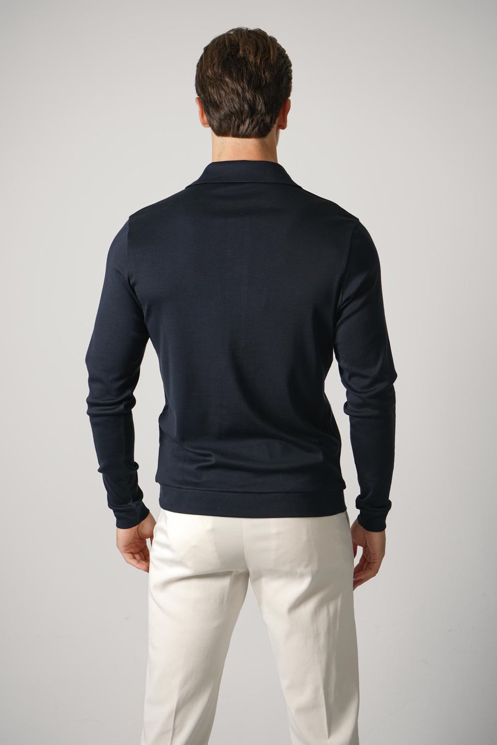 Stefan Brandt Lim 3B Longsleeve Polo – Navy