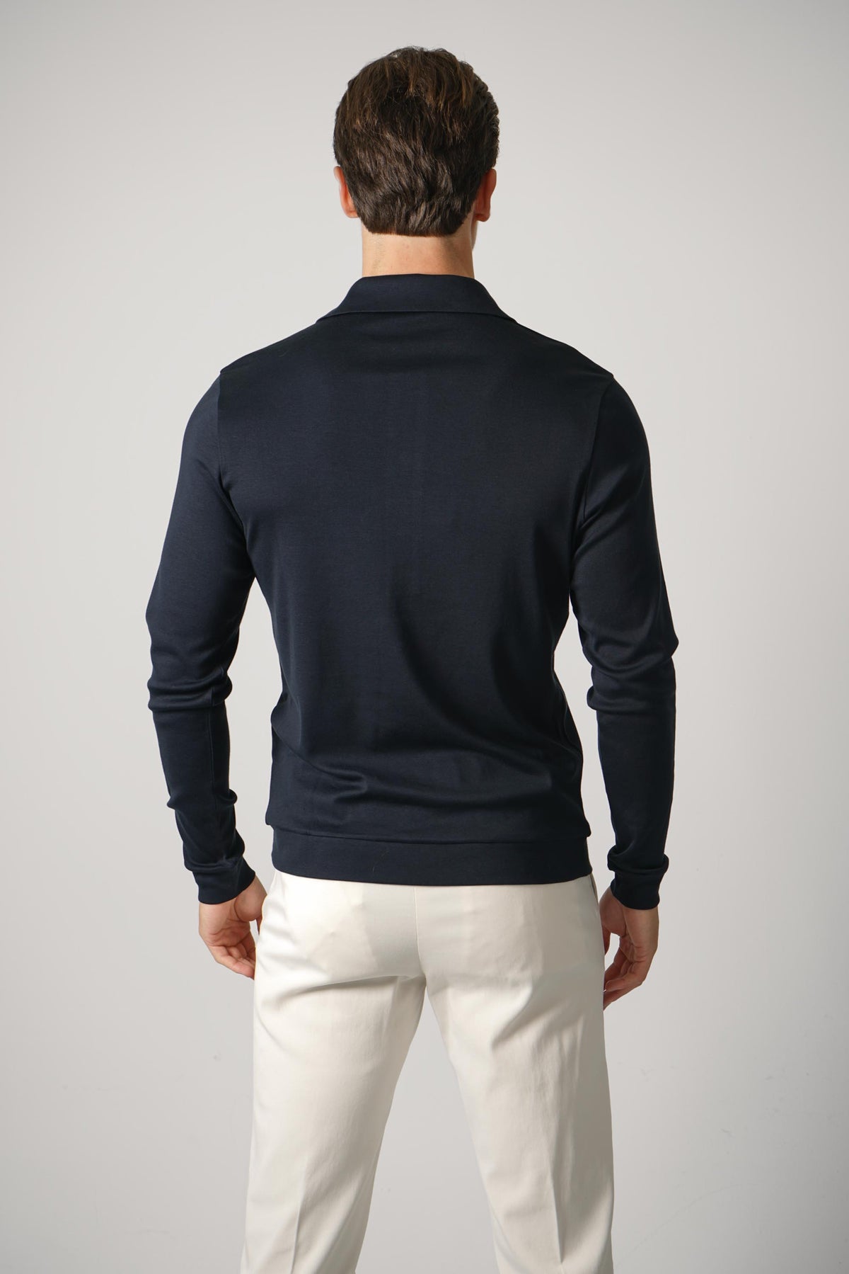 Stefan Brandt Lim 3B Longsleeve Polo – Navy