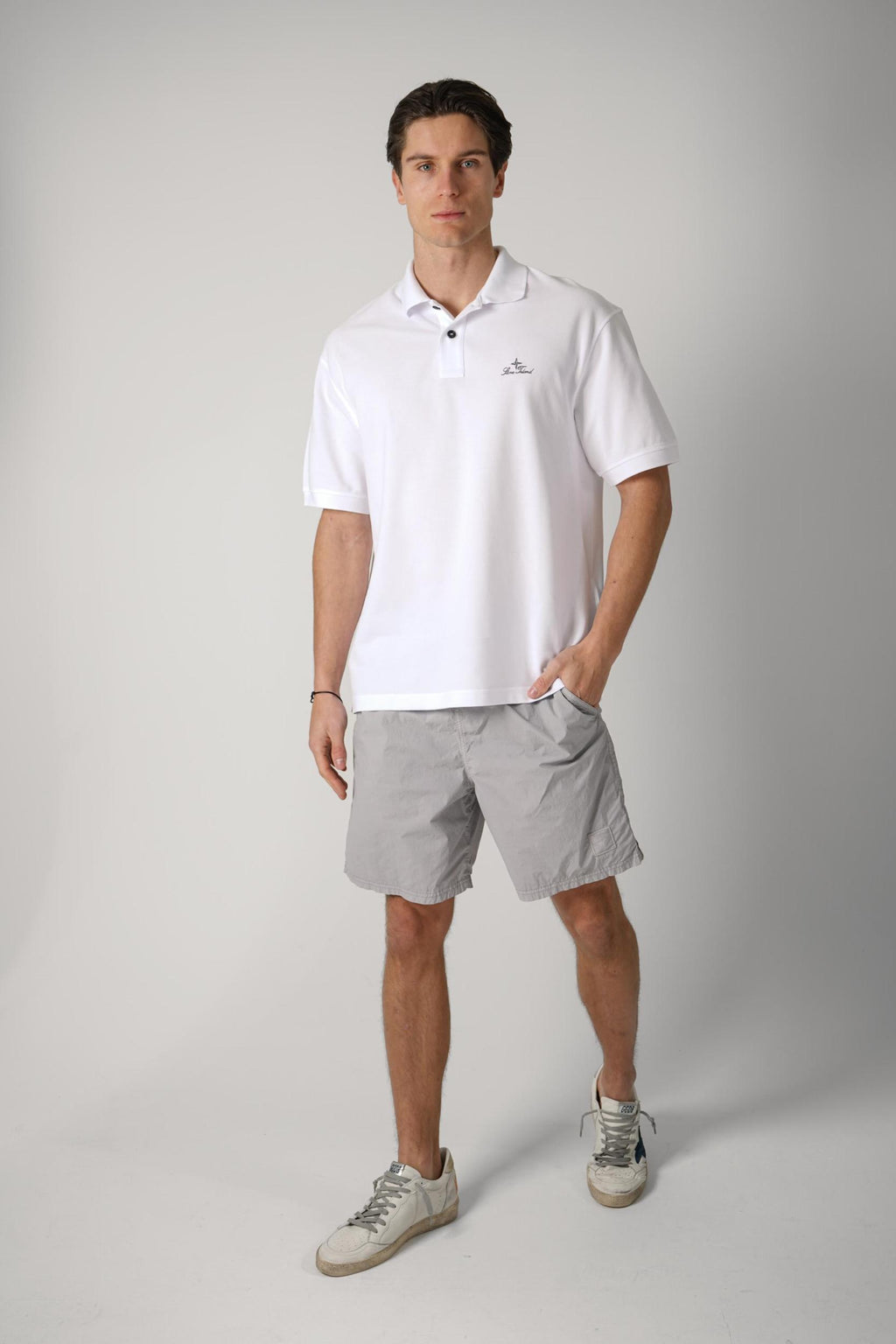 2200001 Stone Island Pique Polo White