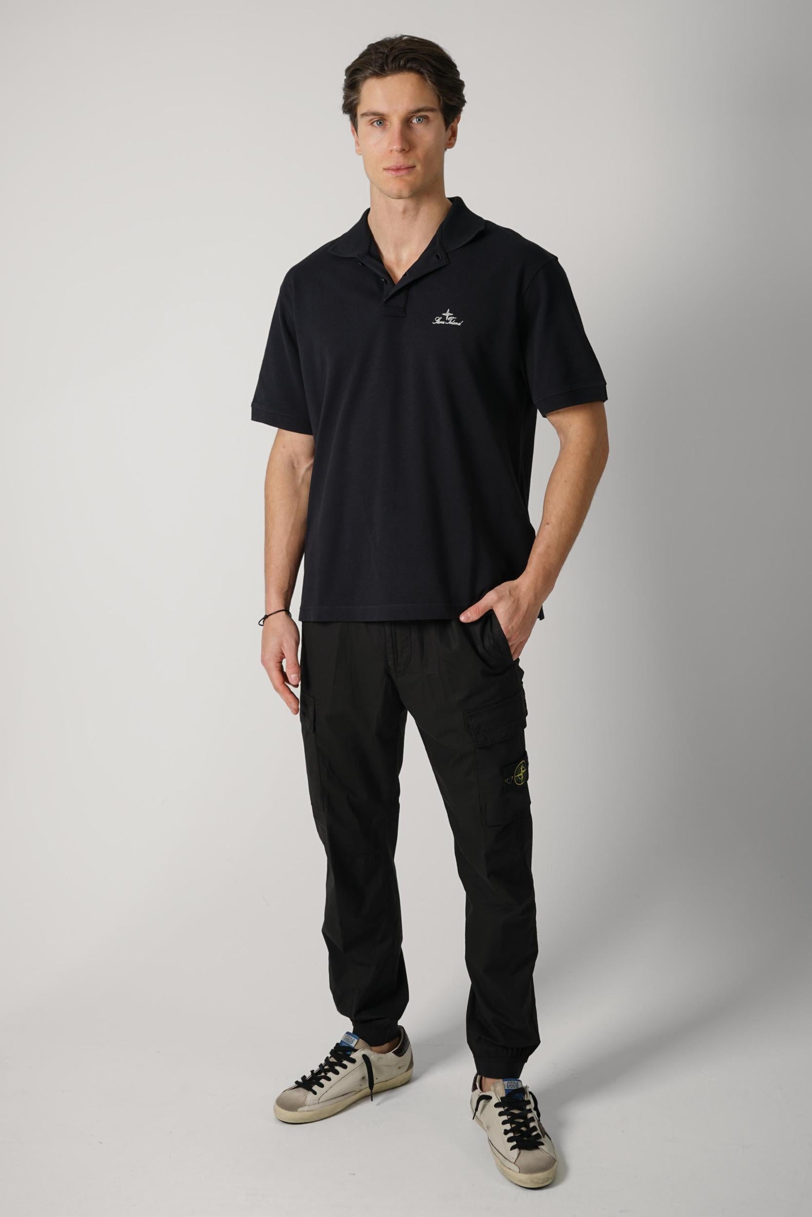 2200001 Stone Island Stella Polo Black